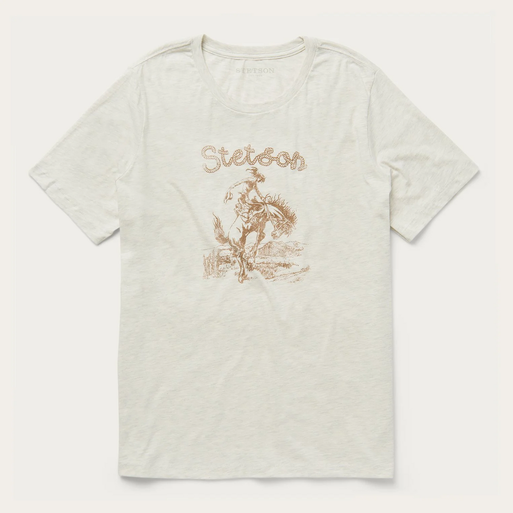 Stetson Giddy Up Graphic Tee in White